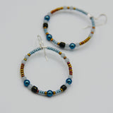 Hannah Earrings in Mix Blue and Copper