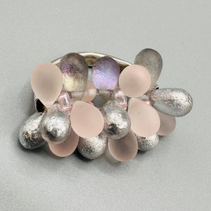 Petra Ring in Matte Pale Pink and Silver