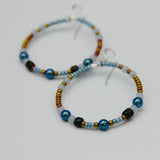 Hannah Earrings in Mix Blue and Copper