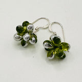 Tami Earrings in Olive Green with Silver