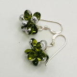 Tami Earrings in Olive Green with Silver