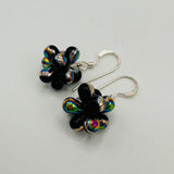 Tami Earrings in Black with Silver Aurora Borealis Finish