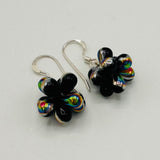 Tami Earrings in Black with Silver Aurora Borealis Finish