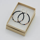 Hannah Earrings in Shiny Crystal Silver and Black