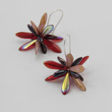 Eileen Earrings in Mix Red, Burgundy, and Rose