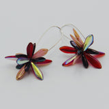 Eileen Earrings in Mix Red, Burgundy, and Rose