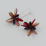 Eileen Earrings in Mix Red, Burgundy, and Rose