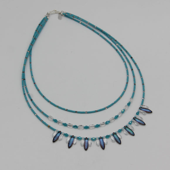 Rebecca Layered Necklace in Turquoise