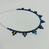 Rebecca Beaded Necklace in Navy Blue Iris