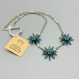 Anna Beaded Necklace in Matte Montana Blue and Turquoise