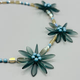 Anna Beaded Necklace in Matte Montana Blue and Turquoise