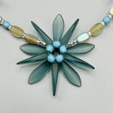 Anna Beaded Necklace in Matte Montana Blue and Turquoise