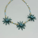 Anna Beaded Necklace in Matte Montana Blue and Turquoise