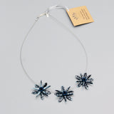 Anna Necklace in Black and Blue Stone Finish Marble Design