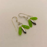 Janet Earrings in Bright Spring Green and Silver